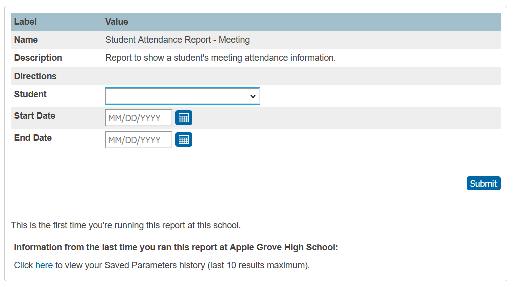 SPFirstTimeReportRuns