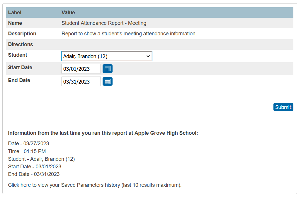 SPSecondTimeReportRuns